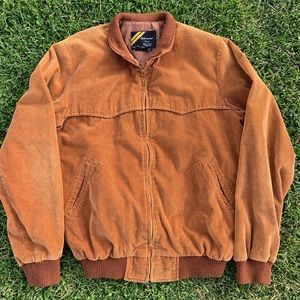Vintage 80s Brown Corduroy Zip-up Jacket